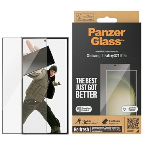Szkło hartowane PanzerGlass Ultra-Wide Fit z aplikatorem na Samsung Galaxy S24 Ultra Szkło hartowane PanzerGlass Ultra-Wide Fit z aplikatorem na Samsung Galaxy S24 Ultra
