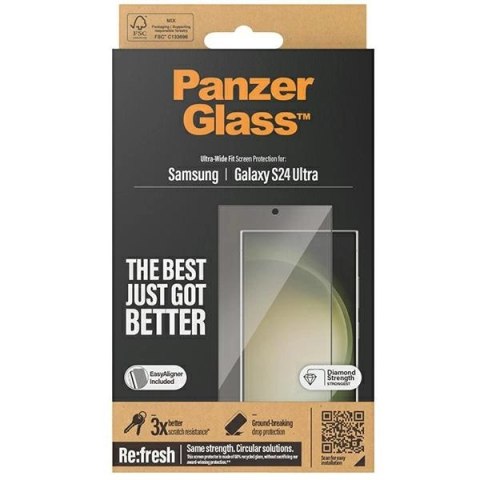 Szkło hartowane PanzerGlass Ultra-Wide Fit z aplikatorem na Samsung Galaxy S24 Ultra Szkło hartowane PanzerGlass Ultra-Wide Fit z aplikatorem na Samsung Galaxy S24 Ultra