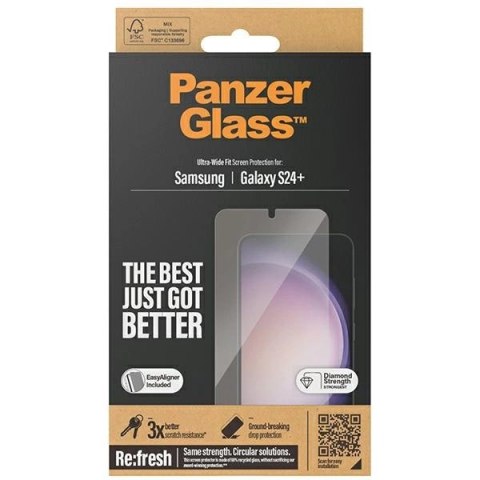 Szkło hartowane PanzerGlass Ultra-Wide Fit z aplikatorem na Samsung Galaxy S24+ Szkło hartowane PanzerGlass Ultra-Wide Fit z aplikatorem na Samsung Galaxy S24+