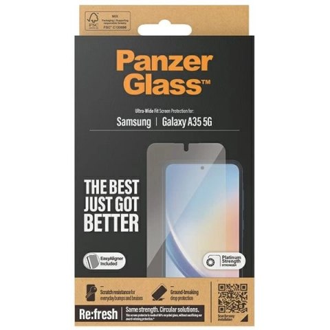 Szkło hartowane PanzerGlass Ultra-Wide Fit z pozycjonerem na Samsung Galaxy A35 5G