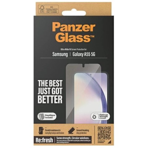 Szkło hartowane PanzerGlass Ultra-Wide Fit z pozycjonerem na Samsung Galaxy A55 5G