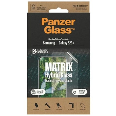 Szkło hybrydowe PanzerGlass Matrix z pozycjonerem na Samsung Galaxy S23+