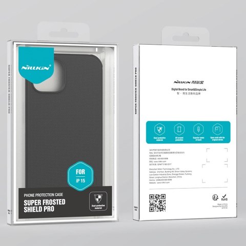 Wzmocnione etui do iPhone 15 Pro Nillkin Super Frosted Shield Pro - czarne Wzmocnione etui do iPhone 15 Pro Nillkin Super Frosted Shield Pro - czarne