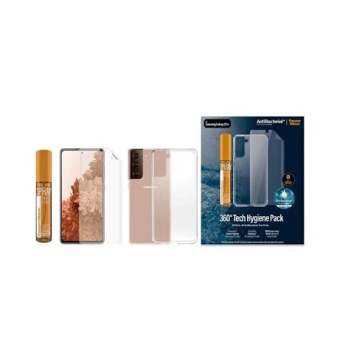 Zestaw ochronny PanzerGlass do Samsung Galaxy S21+ folia TPU + etui ClearCase + płyn czyszczący 30ml