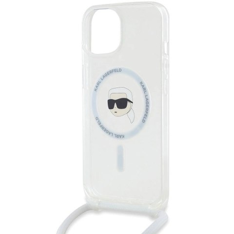 Etui Karl Lagerfeld Crossbody IML Karl Head MagSafe na iPhone 15 / 14 / 13 - przezroczyste Etui Karl Lagerfeld Crossbody IML Karl Head MagSafe na iPhone 15 / 14 / 13 - przezroczyste