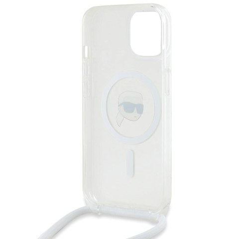 Etui Karl Lagerfeld Crossbody IML Karl Head MagSafe na iPhone 15 / 14 / 13 - przezroczyste Etui Karl Lagerfeld Crossbody IML Karl Head MagSafe na iPhone 15 / 14 / 13 - przezroczyste
