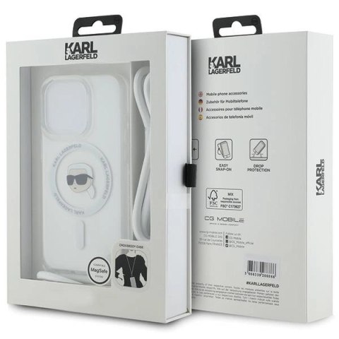 Etui Karl Lagerfeld Crossbody IML Karl Head MagSafe na iPhone 15 Pro Max - przezroczyste Etui Karl Lagerfeld Crossbody IML Karl Head MagSafe na iPhone 15 Pro Max - przezroczyste