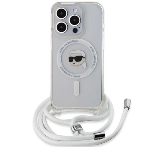 Etui Karl Lagerfeld Crossbody IML Karl Head MagSafe na iPhone 15 Pro - przezroczyste Etui Karl Lagerfeld Crossbody IML Karl Head MagSafe na iPhone 15 Pro - przezroczyste