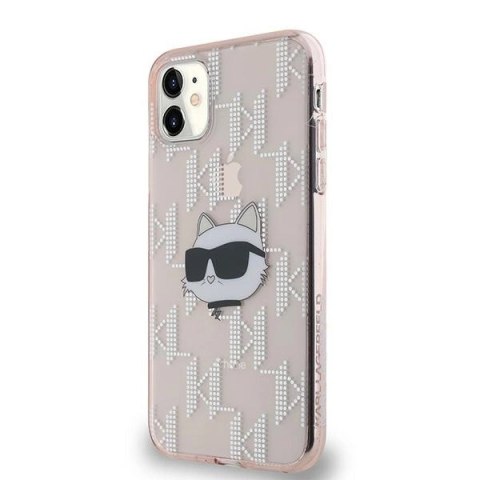 Etui Karl Lagerfeld IML Choupette Head & Monogram na iPhone 11 / Xr - różowe Etui Karl Lagerfeld IML Choupette Head & Monogram na iPhone 11 / Xr - różowe