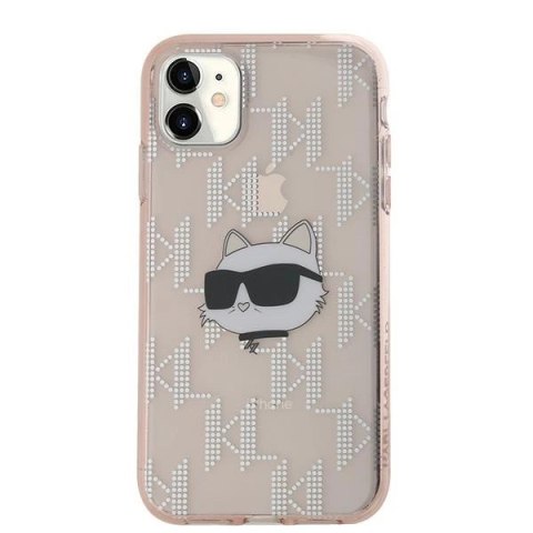 Etui Karl Lagerfeld IML Choupette Head & Monogram na iPhone 11 / Xr - różowe Etui Karl Lagerfeld IML Choupette Head & Monogram na iPhone 11 / Xr - różowe