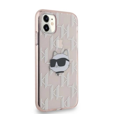 Etui Karl Lagerfeld IML Choupette Head & Monogram na iPhone 11 / Xr - różowe Etui Karl Lagerfeld IML Choupette Head & Monogram na iPhone 11 / Xr - różowe