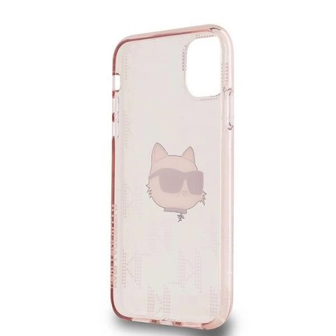 Etui Karl Lagerfeld IML Choupette Head & Monogram na iPhone 11 / Xr - różowe Etui Karl Lagerfeld IML Choupette Head & Monogram na iPhone 11 / Xr - różowe