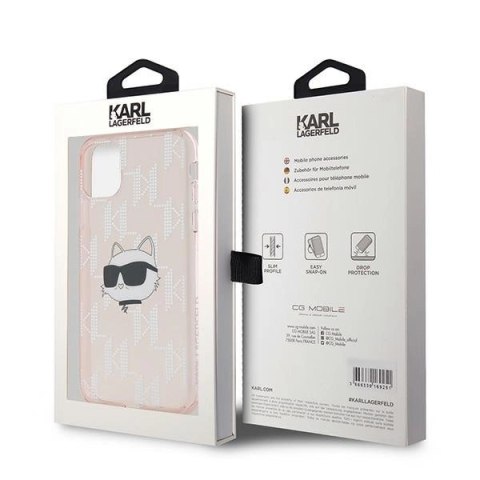 Etui Karl Lagerfeld IML Choupette Head & Monogram na iPhone 11 / Xr - różowe Etui Karl Lagerfeld IML Choupette Head & Monogram na iPhone 11 / Xr - różowe