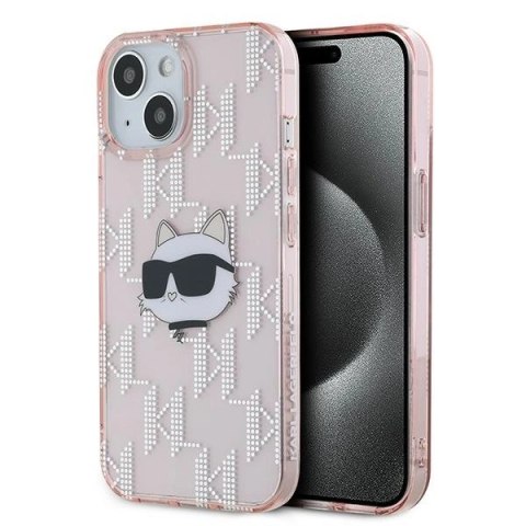 Etui Karl Lagerfeld IML Choupette Head & Monogram na iPhone 13 - różowe Etui Karl Lagerfeld IML Choupette Head & Monogram na iPhone 13 - różowe
