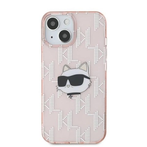 Etui Karl Lagerfeld IML Choupette Head & Monogram na iPhone 13 - różowe Etui Karl Lagerfeld IML Choupette Head & Monogram na iPhone 13 - różowe