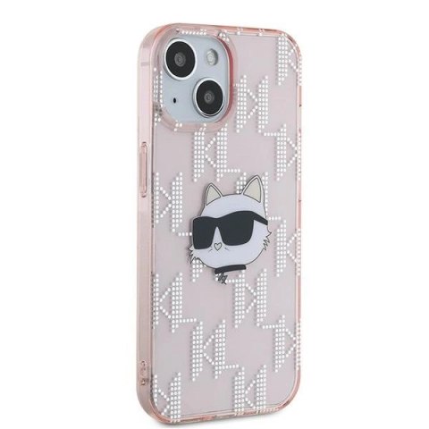 Etui Karl Lagerfeld IML Choupette Head & Monogram na iPhone 13 - różowe Etui Karl Lagerfeld IML Choupette Head & Monogram na iPhone 13 - różowe
