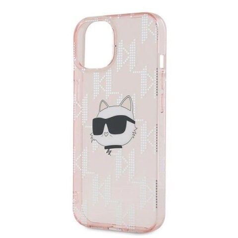 Etui Karl Lagerfeld IML Choupette Head & Monogram na iPhone 13 - różowe Etui Karl Lagerfeld IML Choupette Head & Monogram na iPhone 13 - różowe