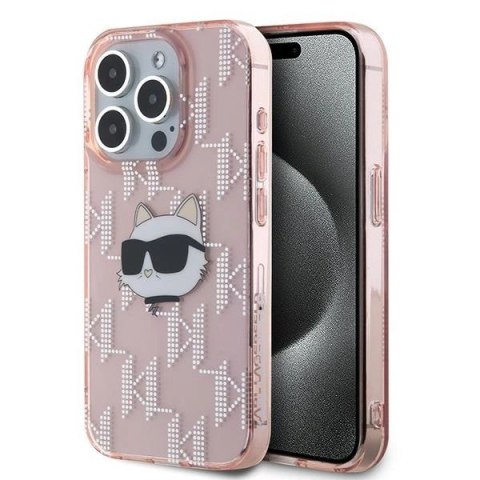 Etui Karl Lagerfeld IML Choupette Head & Monogram na iPhone 15 Pro Max - różowe Etui Karl Lagerfeld IML Choupette Head & Monogram na iPhone 15 Pro Max - różowe