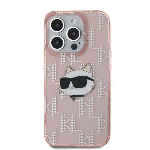 Etui Karl Lagerfeld IML Choupette Head & Monogram na iPhone 15 Pro Max - różowe Etui Karl Lagerfeld IML Choupette Head & Monogram na iPhone 15 Pro Max - różowe