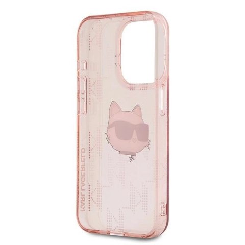 Etui Karl Lagerfeld IML Choupette Head & Monogram na iPhone 15 Pro Max - różowe Etui Karl Lagerfeld IML Choupette Head & Monogram na iPhone 15 Pro Max - różowe