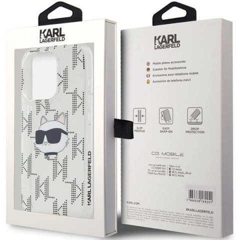 Etui Karl Lagerfeld IML Choupette Head & Monogram na iPhone 15 Pro - przezroczyste Etui Karl Lagerfeld IML Choupette Head & Monogram na iPhone 15 Pro - przezroczyste