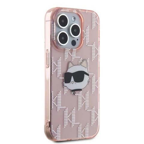 Etui Karl Lagerfeld IML Choupette Head & Monogram na iPhone 15 Pro - różowe Etui Karl Lagerfeld IML Choupette Head & Monogram na iPhone 15 Pro - różowe