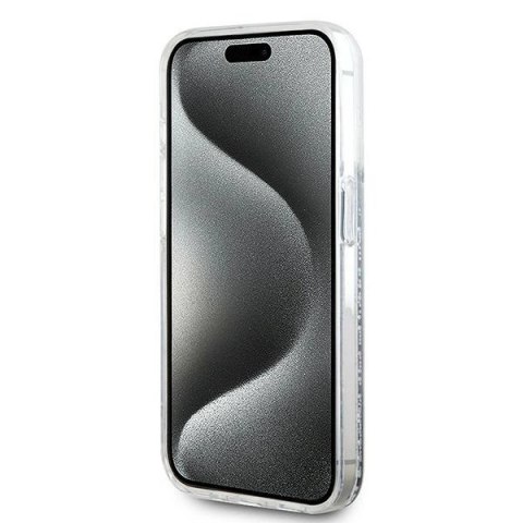 Etui Karl Lagerfeld Liquid Glitter Choupette Head MagSafe na iPhone 15 Pro - przezroczyste
