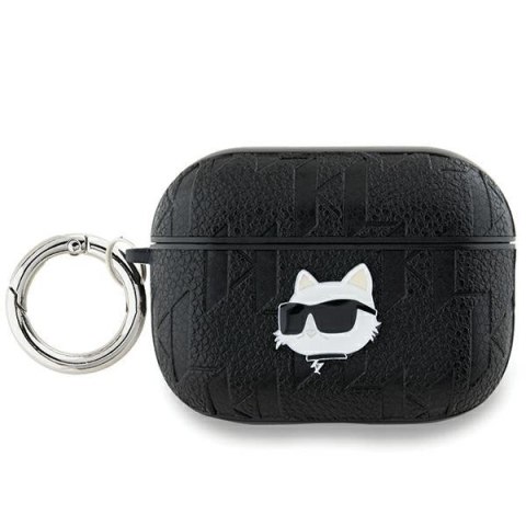 Etui Karl Lagerfeld Monogram Choupette Head na AirPods Pro 2 - czarne Etui Karl Lagerfeld Monogram Choupette Head na AirPods Pro 2 - czarne