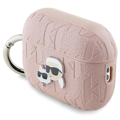 Etui Karl Lagerfeld Monogram Karl & Choupette Head na AirPods Pro 2 - różowe