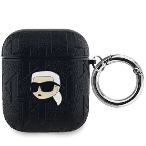 Etui Karl Lagerfeld Monogram Karl Head na AirPods 1 / 2 - czarne Etui Karl Lagerfeld Monogram Karl Head na AirPods 1 / 2 - czarne