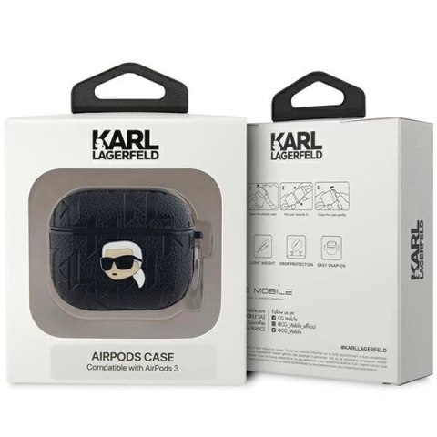 Etui Karl Lagerfeld Monogram Karl Head na AirPods 3 - czarne Etui Karl Lagerfeld Monogram Karl Head na AirPods 3 - czarne