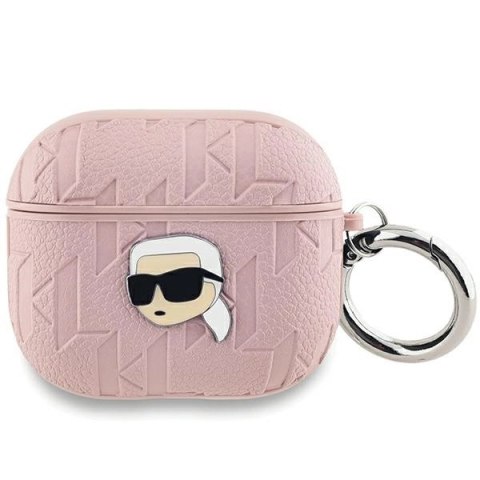 Etui Karl Lagerfeld Monogram Karl Head na AirPods 3 - różowe Etui Karl Lagerfeld Monogram Karl Head na AirPods 3 - różowe