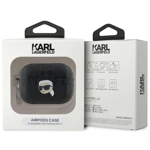 Etui Karl Lagerfeld Monogram Karl Head na AirPods Pro 2 - czarne Etui Karl Lagerfeld Monogram Karl Head na AirPods Pro 2 - czarne