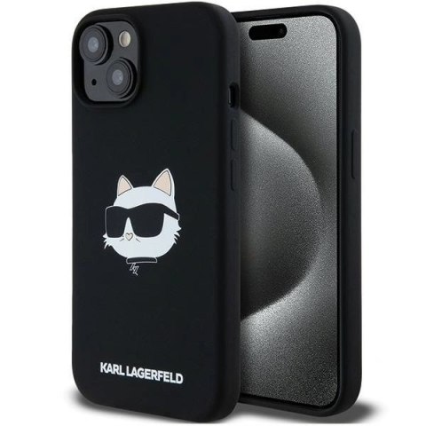 Etui Karl Lagerfeld Silicone Choupette Head MagSafe na iPhone 15 / 14 / 13 - czarne Etui Karl Lagerfeld Silicone Choupette Head MagSafe na iPhone 15 / 14 / 13 - czarne