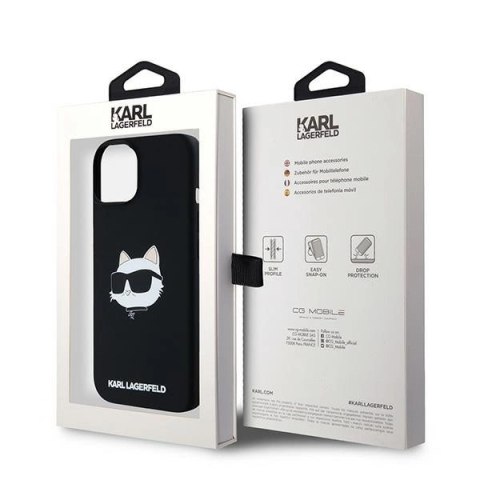 Etui Karl Lagerfeld Silicone Choupette Head MagSafe na iPhone 15 / 14 / 13 - czarne Etui Karl Lagerfeld Silicone Choupette Head MagSafe na iPhone 15 / 14 / 13 - czarne
