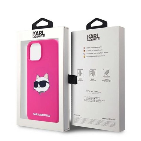 Etui Karl Lagerfeld Silicone Choupette Head MagSafe na iPhone 15 / 14 / 13 - różowe Etui Karl Lagerfeld Silicone Choupette Head MagSafe na iPhone 15 / 14 / 13 - różowe