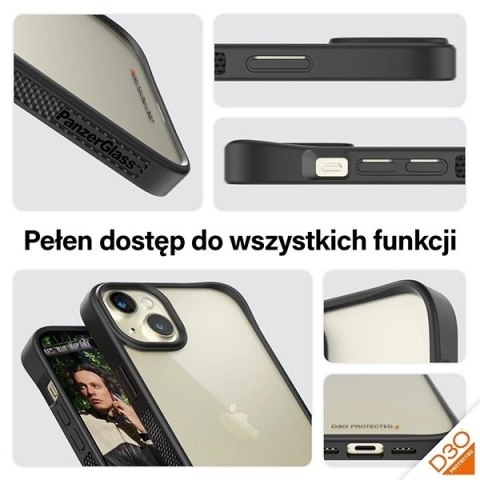 Etui PanzerGlass ClearCase na iPhone 15 Plus / 14 Plus z certyfikatem Military Grade - przezroczysto-czarne