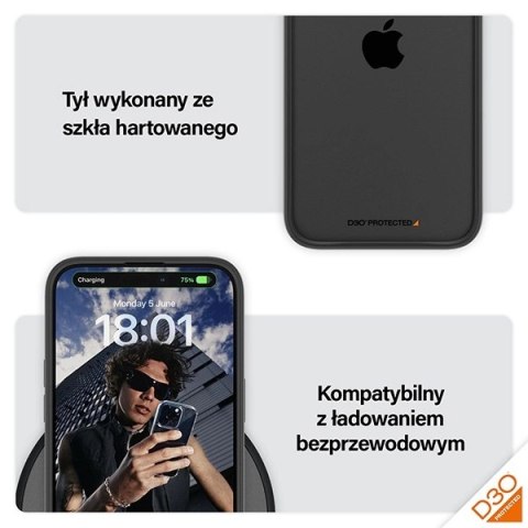 Etui PanzerGlass ClearCase na iPhone 15 Pro Max z certyfikatem Military Grade - przezroczysto-czarne