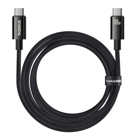 Kabel Baseus Tungsten Gold USB-C 3.2 / USB-C 3.2 100W 4K 60Hz 1.5m - czarny Kabel Baseus Tungsten Gold USB-C 3.2 / USB-C 3.2 100W 4K 60Hz 1.5m - czarny