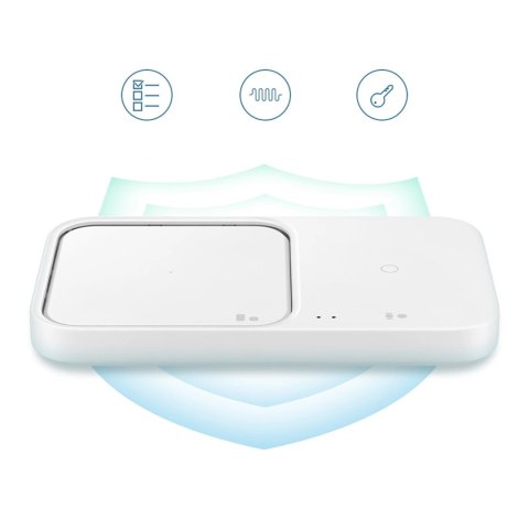Ładowarka Samsung Wireless Charger Duo EP-P5400TWEGEU indukcyjna 15W - biała + ładowarka sieciowa + kabel