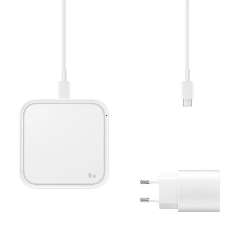 Ładowarka Samsung Wireless Charger Pad EP-P2400TWEGEU indukcyjna 15W + ładowarka sieciowa + kabel USB-C - biała