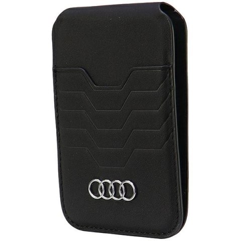 Portfel Audi Leather Wallet Card magnetyczny MagSafe ze standem - czarny Portfel Audi Leather Wallet Card magnetyczny MagSafe ze standem - czarny