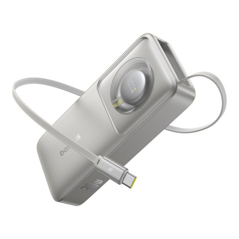 Powerbank Baseus Free2Pull 10000mAh 30W z portem USB-C i rozwijanym kablem USB-C - szary Powerbank Baseus Free2Pull 10000mAh 30W z portem USB-C i rozwijanym kablem USB-C - szary