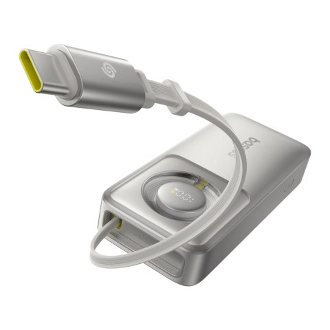 Powerbank Baseus Free2Pull 10000mAh 30W z portem USB-C i rozwijanym kablem USB-C - szary Powerbank Baseus Free2Pull 10000mAh 30W z portem USB-C i rozwijanym kablem USB-C - szary