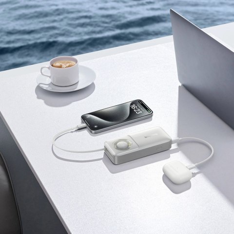 Powerbank Baseus Free2Pull 10000mAh 30W z portem USB-C i rozwijanym kablem USB-C - szary Powerbank Baseus Free2Pull 10000mAh 30W z portem USB-C i rozwijanym kablem USB-C - szary