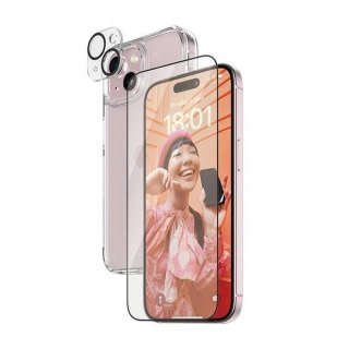 Zestaw PanzerGlass Bundle 3in1 etui przezroczyste + folia + osłona aparatu do iPhone 15