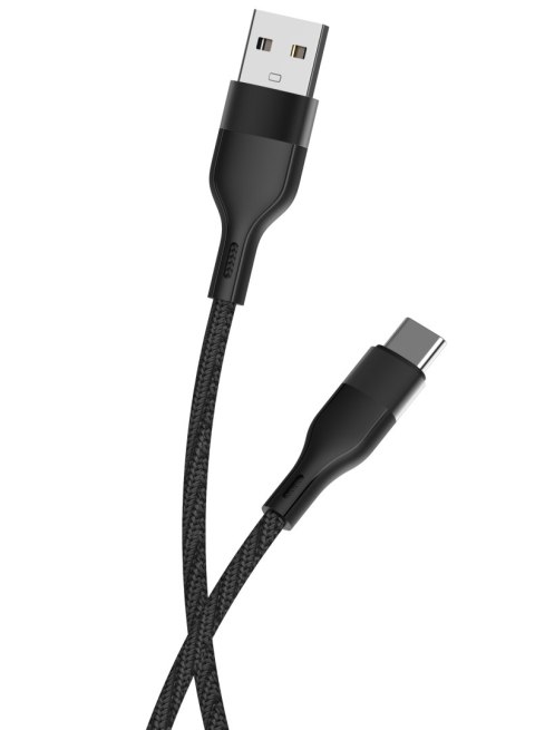 Maxlife kabel MXUC-07 USB - USB-C 1,0 m 3A czarny nylonowy Maxlife kabel MXUC-07 USB - USB-C 1,0 m 3A czarny nylonowy
