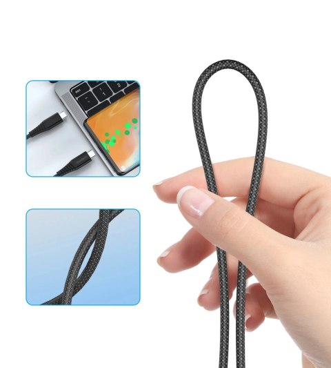 Kabel Choetech XCC-1051 magnetyczny USB-C / USB-C PD 3.1 240W 1.8m - czarny Kabel Choetech XCC-1051 magnetyczny USB-C / USB-C PD 3.1 240W 1.8m - czarny