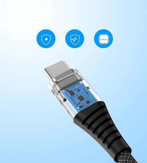 Kabel Choetech XCC-1051 magnetyczny USB-C / USB-C PD 3.1 240W 1.8m - czarny Kabel Choetech XCC-1051 magnetyczny USB-C / USB-C PD 3.1 240W 1.8m - czarny