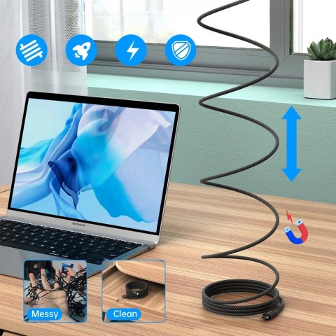 Kabel Choetech XCC-1051 magnetyczny USB-C / USB-C PD 3.1 240W 1.8m - czarny Kabel Choetech XCC-1051 magnetyczny USB-C / USB-C PD 3.1 240W 1.8m - czarny